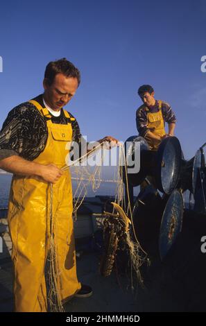 PECHE EN MER MEDITERRANEE Stockfoto