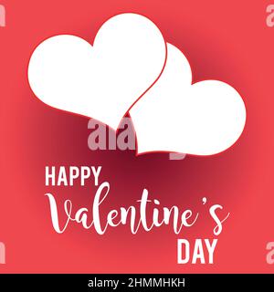 Alles Liebe zum Valentinstag Text, zwei Herzen Stock Vektor