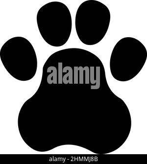 Vektor-Illustration der schwarzen Silhouette einer Tierpfote Stock Vektor