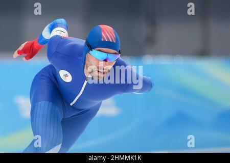 Peking, China. 11th. Februar 2022. PEKING, CHINA - 11. FEBRUAR: Alexander Rumyantsev vom ROC tritt während der Olympischen Spiele 2022 in Peking beim Nationalen Eisschnelllauf-Oval am 11. Februar 2022 auf den Men's 10000m an (Foto von Douwe Bijlsma/Orange Picles) NOCNSF Credit: Orange Pics BV/Alamy Live News Stockfoto