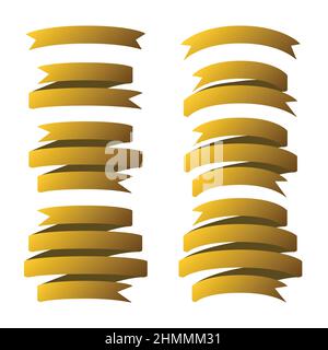Bannerset Mit Goldenem Band. Vektorgrafik Stock Vektor