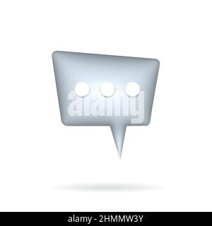 Sprache, Dialog Blase, Kommunikation, - realistische 3D Symbol. 3D Vektor. Stock Vektor