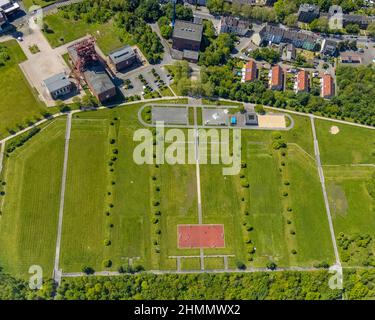 Luftaufnahme, Freizeitanlage Consol Park, Bismarck, Gelsenkirchen, Ruhrgebiet, Nordrhein-Westfalen, Deutschland, DE, Europa, Formen und Farben, Freizeit Stockfoto