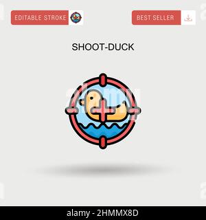 Einfaches Vektorsymbol „Shoot-Duck“. Stock Vektor