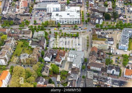 Luftaufnahme, Baustelle Glückauf-Center, geplante Sanierung und Sanierung, Marktplatz Gladbeck, Gladbeck, Ruhrgebiet, Nordrhein-Westfalen Stockfoto