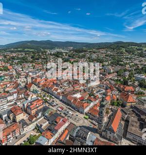 Luftaufnahme nach Deggendorf an der Donau in Niederbayern Stockfoto