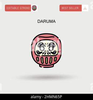 Einfaches Daruma-Vektorsymbol. Stock Vektor