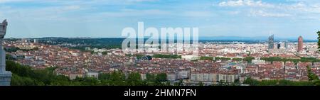 Panoramablick auf die Stadt Lyon Stockfoto