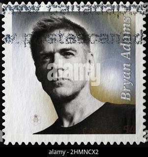 Bryan Adams Porträt auf kanadischer Briefmarke Stockfoto