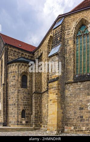 Quedlinburg, Sachsen-Anhalt, Deutschland: Chorseite der Stiftskirche St. Servatius oder St. Servatii, auch bekannt als Quedlinburger Dom. Stockfoto