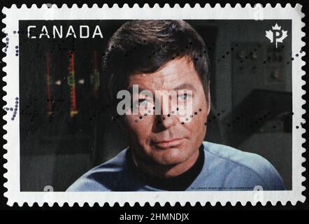 DeForest Kelley als Leonard McCoy auf der kanadischen Briefmarke Stockfoto