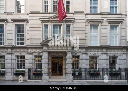 Außenansicht des Londoner Auktionshauses von Christie in der King Street, London, England, Großbritannien. Stockfoto