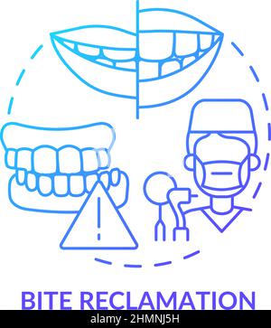 Symbol für das Konzept des blauen Gradienten zur Bissrückgewinnung Stock Vektor