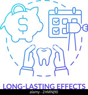 Symbol für langlebige Effekte mit blauem Farbverlauf Stock Vektor