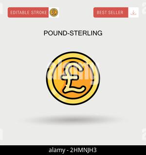 Einfaches Vektorsymbol „Pfund-Sterling“. Stock Vektor