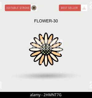 Flower-30 einfaches Vektor-Symbol. Stock Vektor
