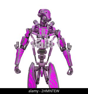 Mega Drohne Soldat Roboter, 3d-Illustration Stockfoto