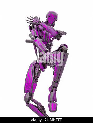 Mega Drohne Soldat Roboter tanzen, 3d-Illustration Stockfoto