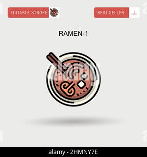 Ramen-1 einfaches Vektorsymbol. Stock Vektor