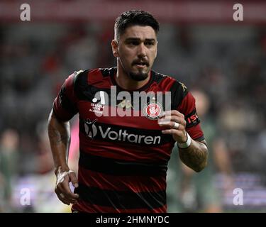 Sydney, Australien. 11th. Februar 2022. 11th February 2022 : CommBank Stadium, Sydney, Australien; A-League Football Western Sydney Wanderers versus Melbourne City; Dimitri Petratos of Western Sydney Wanderers Credit: Action Plus Sports Images/Alamy Live News Stockfoto