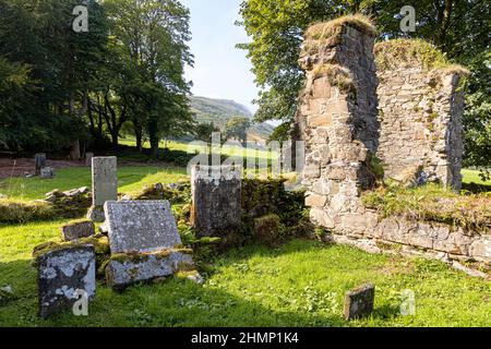 Die Ruinen der Zisterzienser Saddell Abbey auf der Halbinsel Kintyre, Argyll & Bute, Schottland, Großbritannien Stockfoto