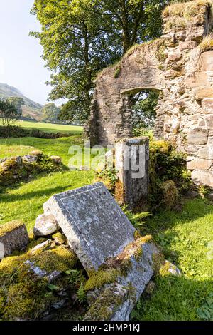 Die Ruinen der Zisterzienser Saddell Abbey auf der Halbinsel Kintyre, Argyll & Bute, Schottland, Großbritannien Stockfoto