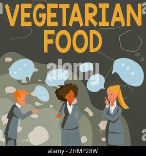 Konzeptionelle Darstellung Vegetarisches Essen. Geschäftskonzept Küche bezieht sich auf Speisen, die vegetarische Standards erfüllen Illustration of Partners Building New Stockfoto