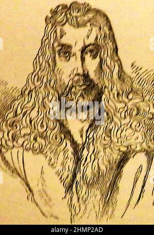 Ein frühes Skizzenportrait von Albert Dürer aka Albrecht Dürer (1471-1528), deutschem Renaissance-General & Porträtmaler, Druckgraveur & Bildhauer. Sein Name ist auch Albert Duerer geschrieben. Seine Frau war Agnes Frey--------- Albert Dürer alias Albrecht Dürer (1471-1528), deutscher General- und Porträtmaler der Renaissance, Grafiker, Kupfersticher und Bildhauer. Sein Name wird auch Albert Dürer geschrieben. Seine Frau war Agnes Frey Stockfoto