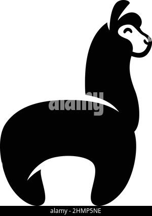 Einfaches Design von niedlichen Alpaka Stock Vektor