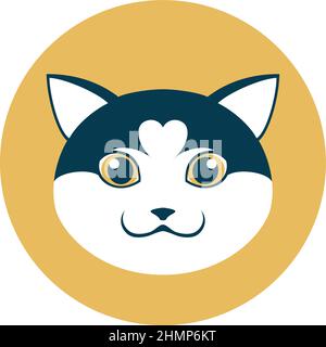 Schöne Süße Katze Japanischen Stil Charakter Design Stock Vektor