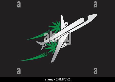Marihuana Leaf Air Plane Design Stock Vektor