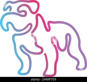 One Line Design von Standing Bulldog Stock Vektor