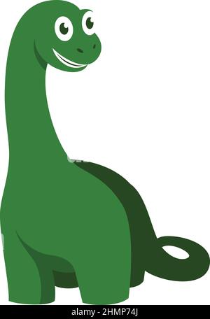 Kleine Langhalsige Dinosaurier Cartoon Charakter Design Stock Vektor
