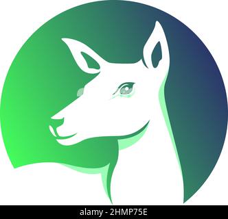 Head of Female Deer Logotype Design Stock Vektor