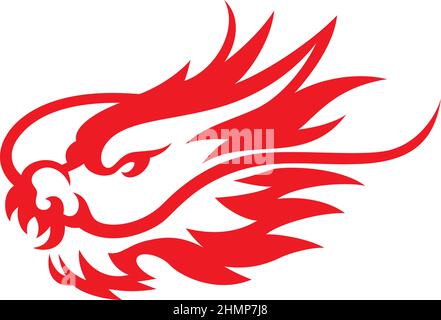 Einfacher Vektor des chinesischen Drachenkopfdesigns Stock Vektor