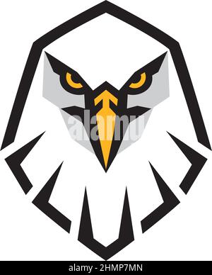 Schlichtes edgy Line Design Head von White bald Eagle Stock Vektor