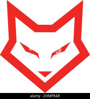 Einfaches abstraktes Design von Red Fox Head Stock Vektor