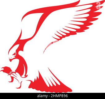 Einfaches Design von Falcon Attack the Prey Stock Vektor