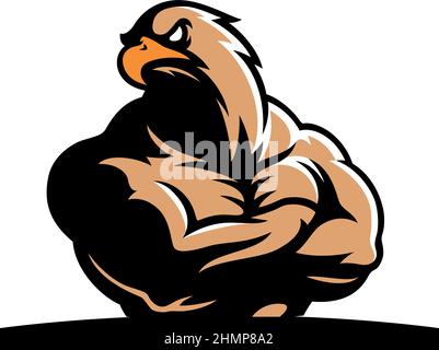Body Builder Charakter mit Adlerkopf Stock Vektor