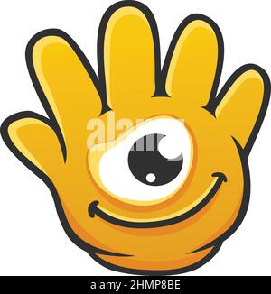 Smiley Hand Cartoon Charakter Design Stock Vektor