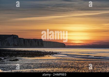 Coucher de Soleil, Ault Onival Stockfoto