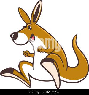 Kangaroo Jumping Cartoon Charakter Design Stock Vektor