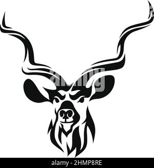 Abstraktes Design von Kudu Antelope mit Lächeln Stock Vektor
