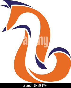 Einfaches Design des abstrakten Fox Vector Stock Vektor