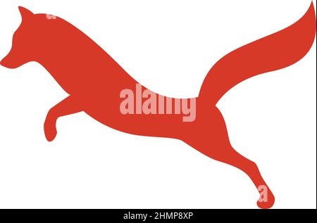 Silhouette von sprintendem Fuchs Stock Vektor