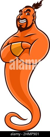 Genie des Lamp Cartoon Character Design Stock Vektor
