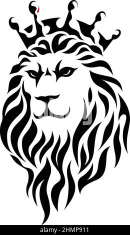 Lion Head Tribal Tattoo Vektor Stock Vektor