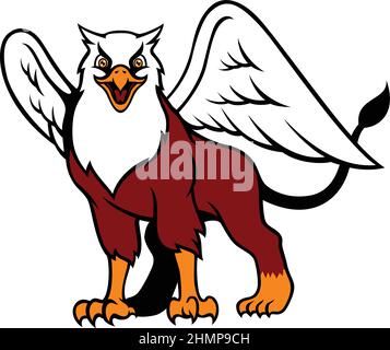 Griffin Sport Team Maskottchen Logo Design Stock Vektor