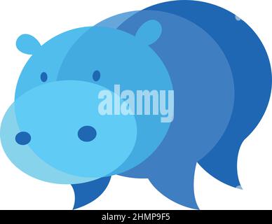 Hippo-Sprechblase. Chatten. Messenger-App-Symbol Stock Vektor
