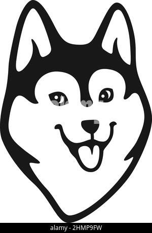 Einfaches Design von niedlichen Husky Hund Stock Vektor